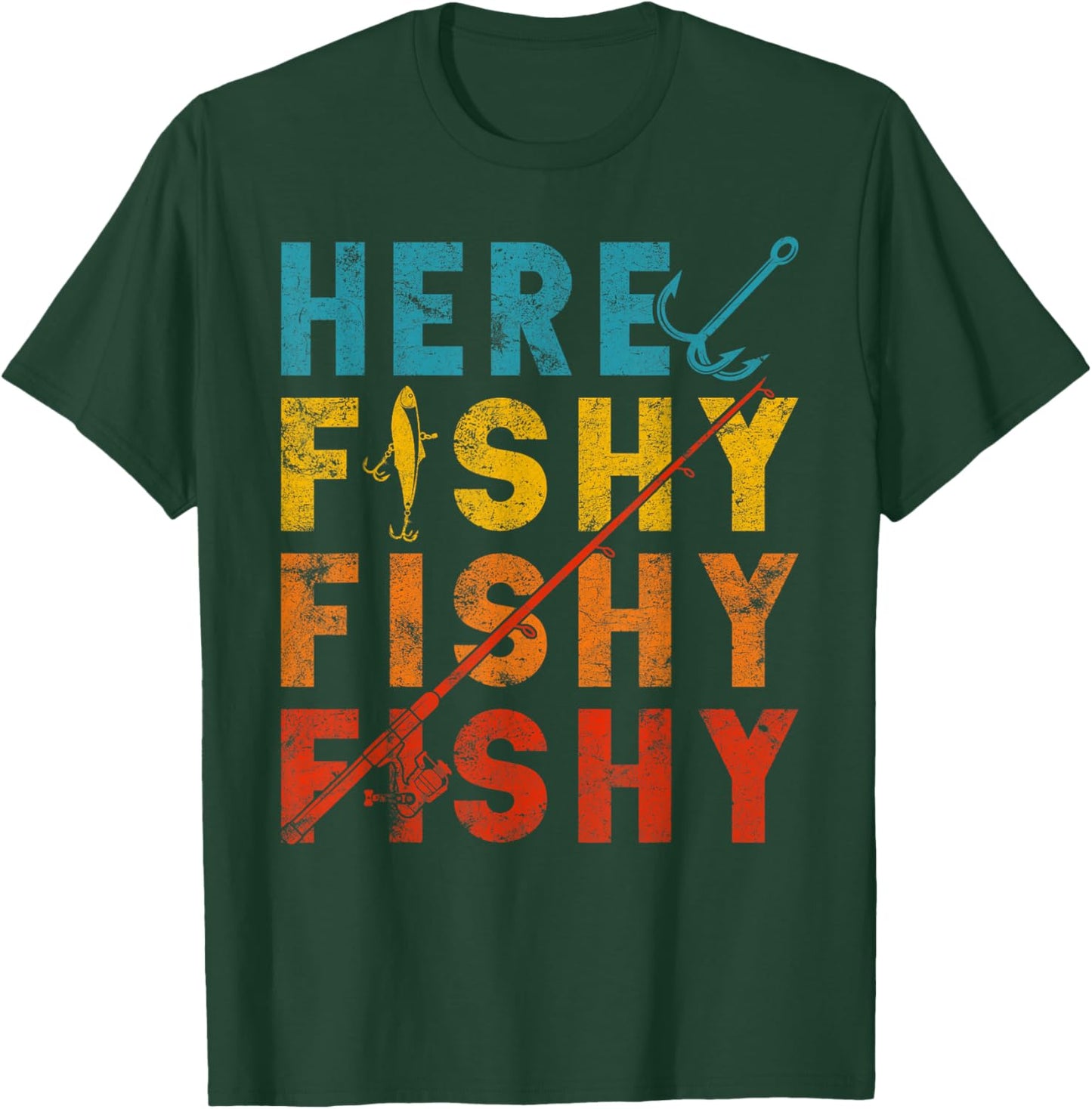 Fisher Fish Fishermen Bait Fishing Rod Boys Girls Bass T-Shirt - T-Shirt | Forest