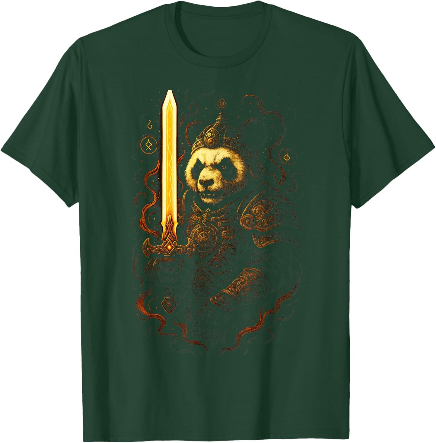Panda Warrior - Epic Fantasy Armor Adventure T-Shirt - T-Shirt | Forest