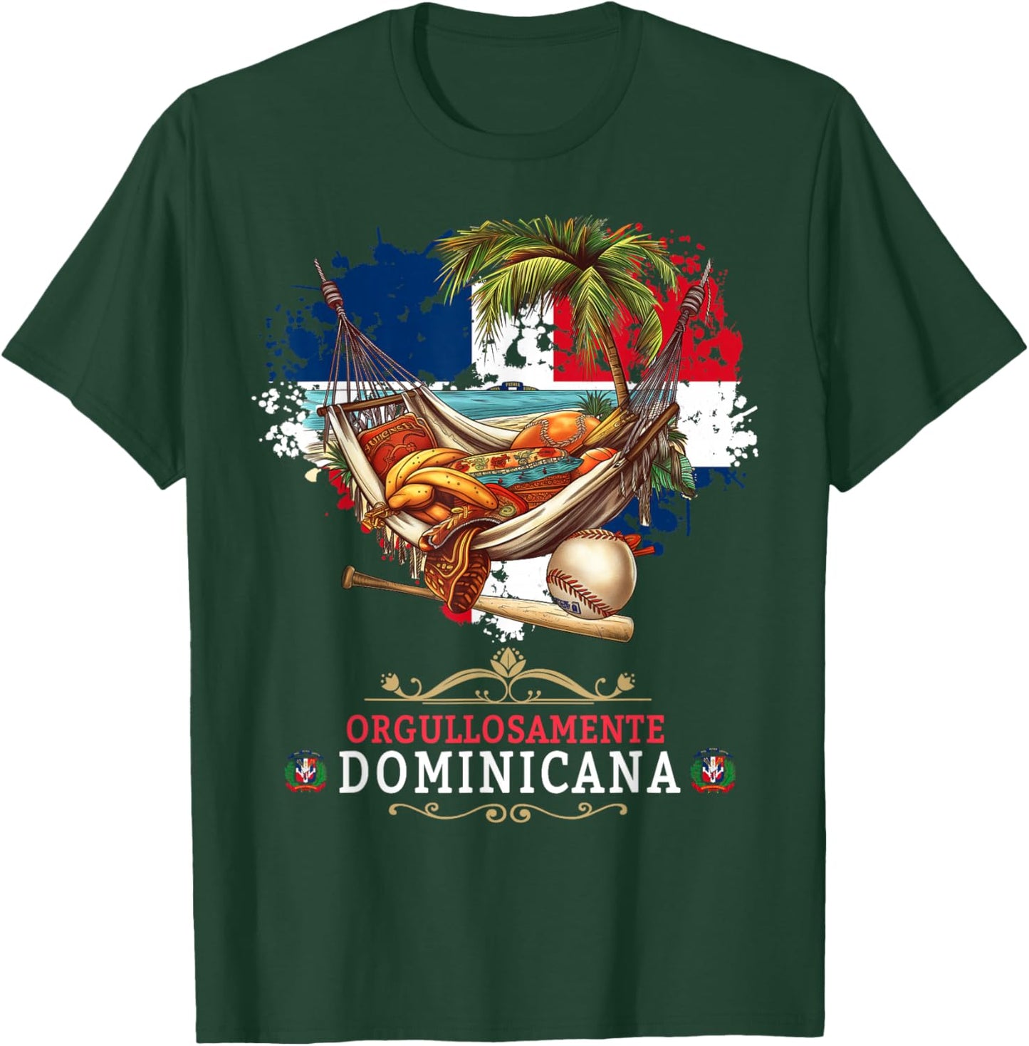 Coat of Arms Republica Dominicana For Kids & Dominican Flag T-Shirt - T-Shirt | Forest