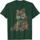 Tiger Colorful Drawing Animal Graphic Abstract Art Tiger T-Shirt - T-Shirt | Forest
