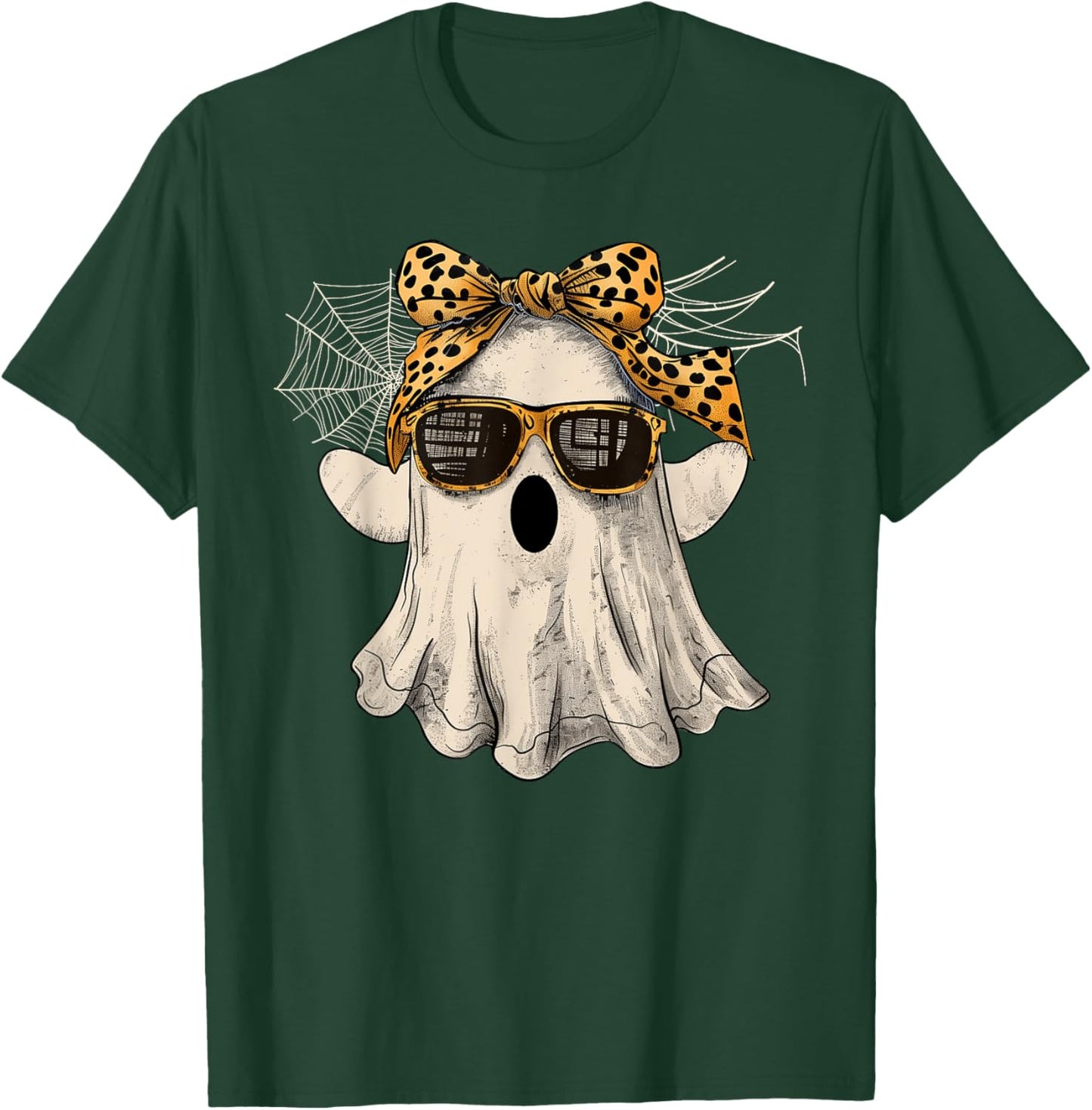 Halloween Cute Ghost Glasses Costume Girl Kids Toddler Women T-Shirt - T-Shirt | Forest