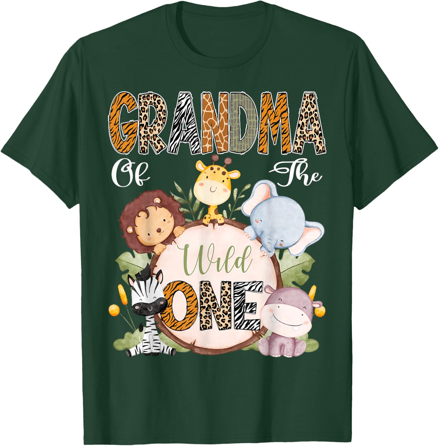 Grandma Of The Wild One 1St Birthday Safari Woodland T-Shirt - T-Shirt | Forest