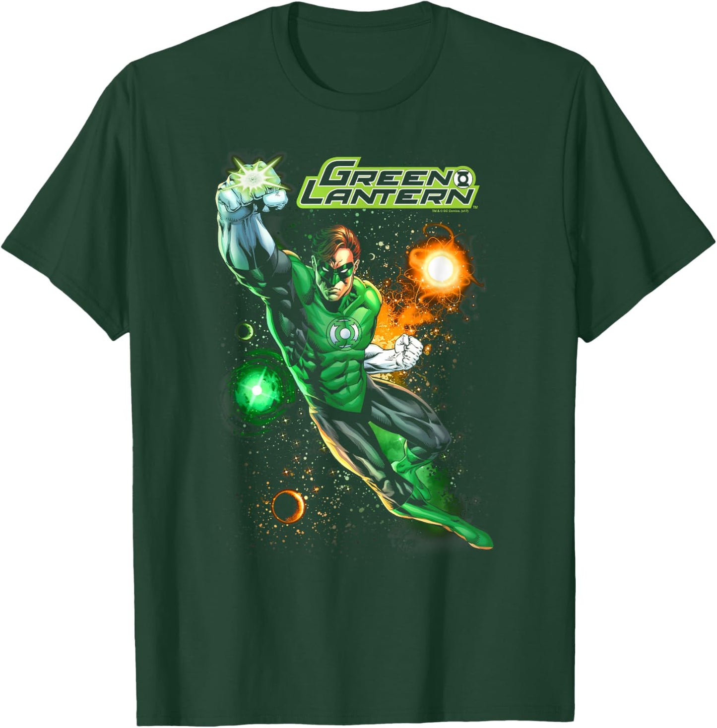 DC Comics Green Lantern Galactic Guardian -Adults and Kids , Black, Small, Short Sleeve T-Shirt - T-Shirt | Forest