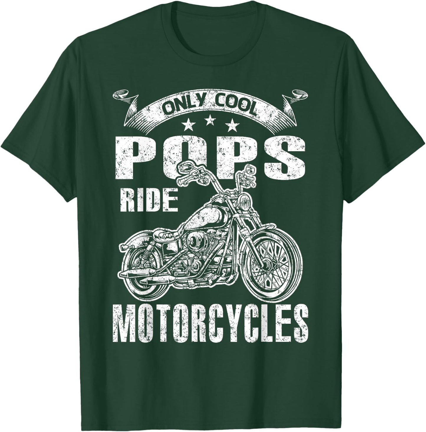 Only Cool Pops Rides Motorcycles T-Shirt - T-Shirt | Forest