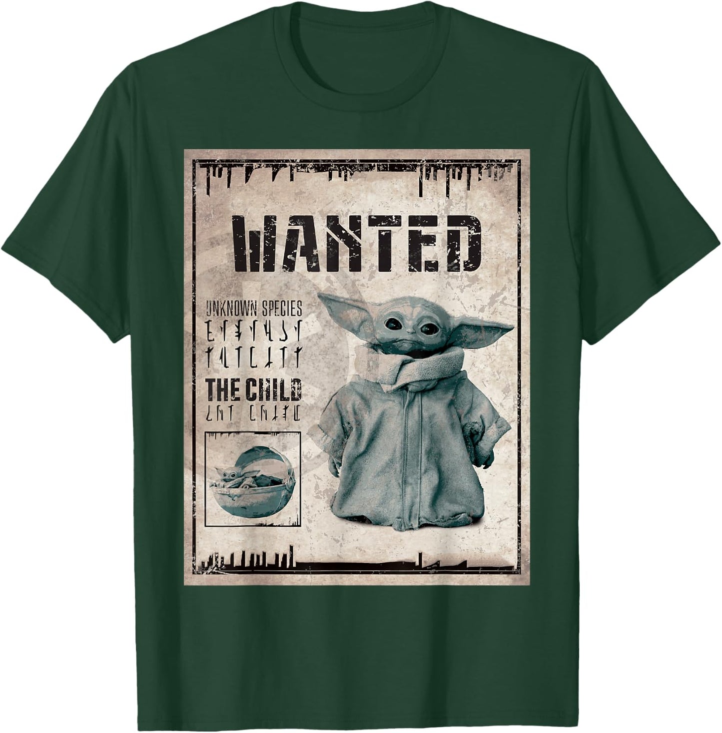 Star Wars The Mandalorian The Child Wanted Poster T-Shirt - T-Shirt | Forest