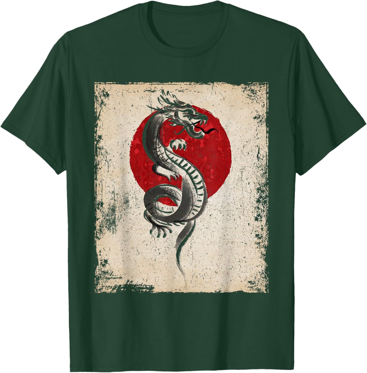 Japan dragon artwork Japanese Art Retro T-Shirt - T-Shirt | Forest