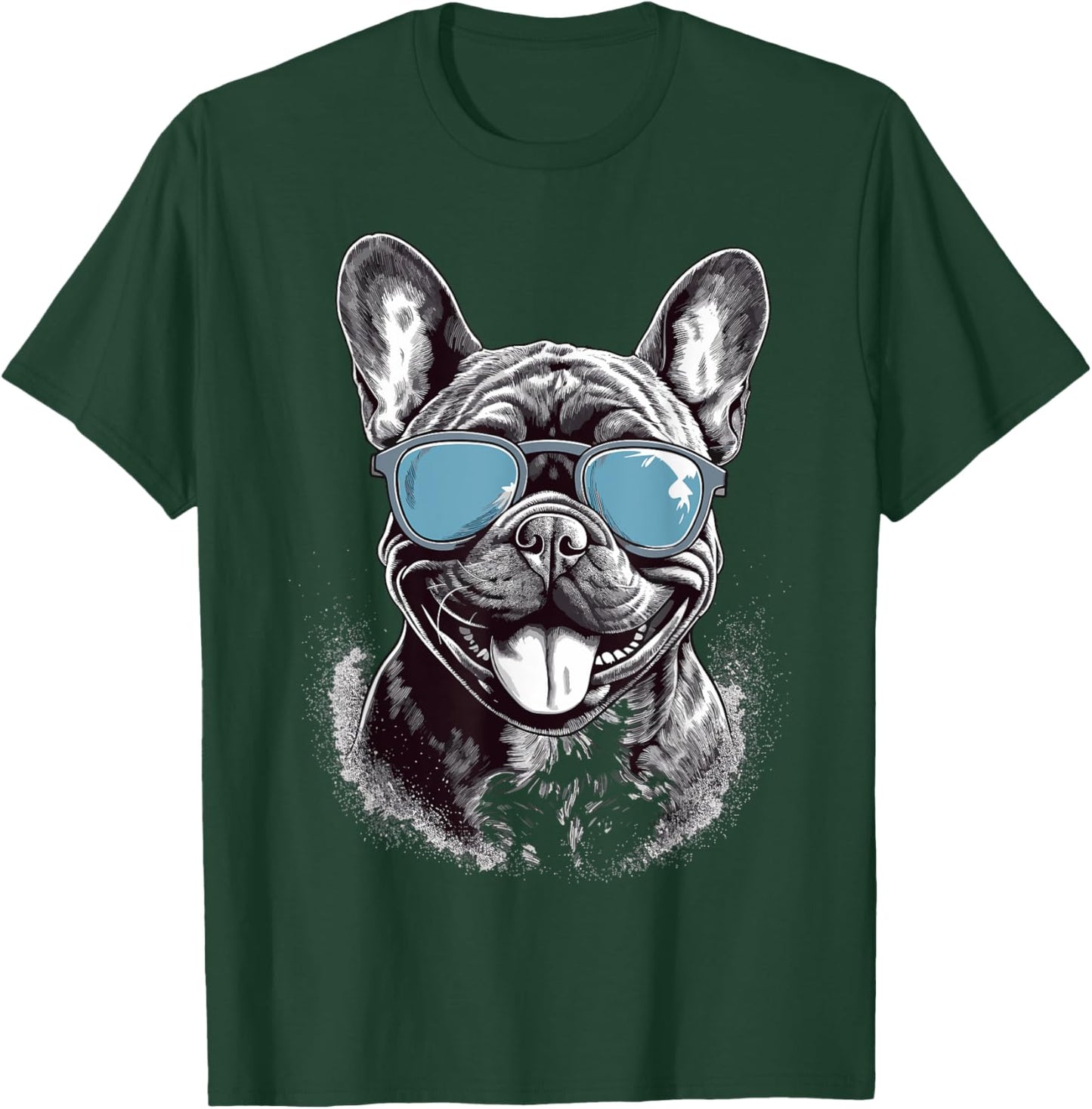 French Bulldog With Sunglasses Men Women Girls Kids T-Shirt - T-Shirt | Forest