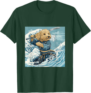 Goldendoodle Pet Dog Samurai Warrior Japanese Art Anime T-Shirt - T-Shirt | Forest