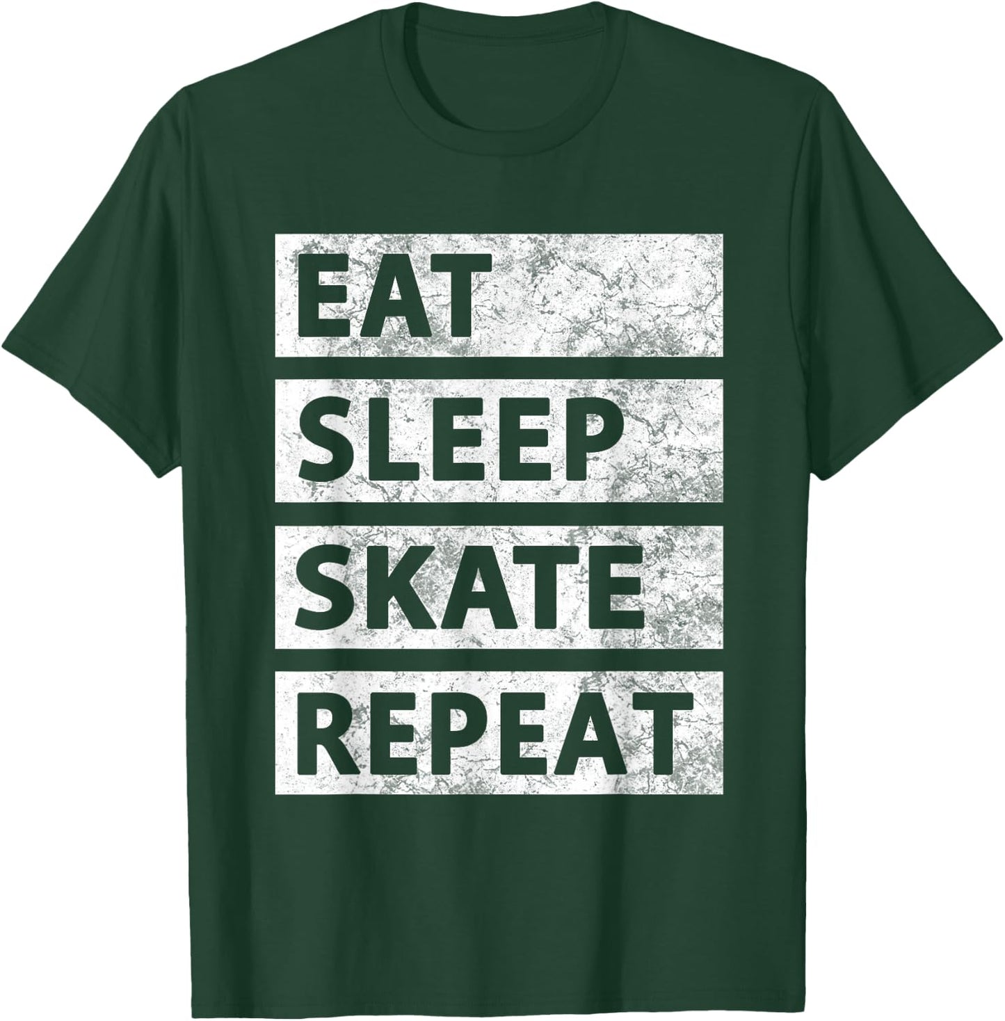 Skateboard Ice Skating Eat Sleep Skate T-Shirt - T-Shirt | Forest