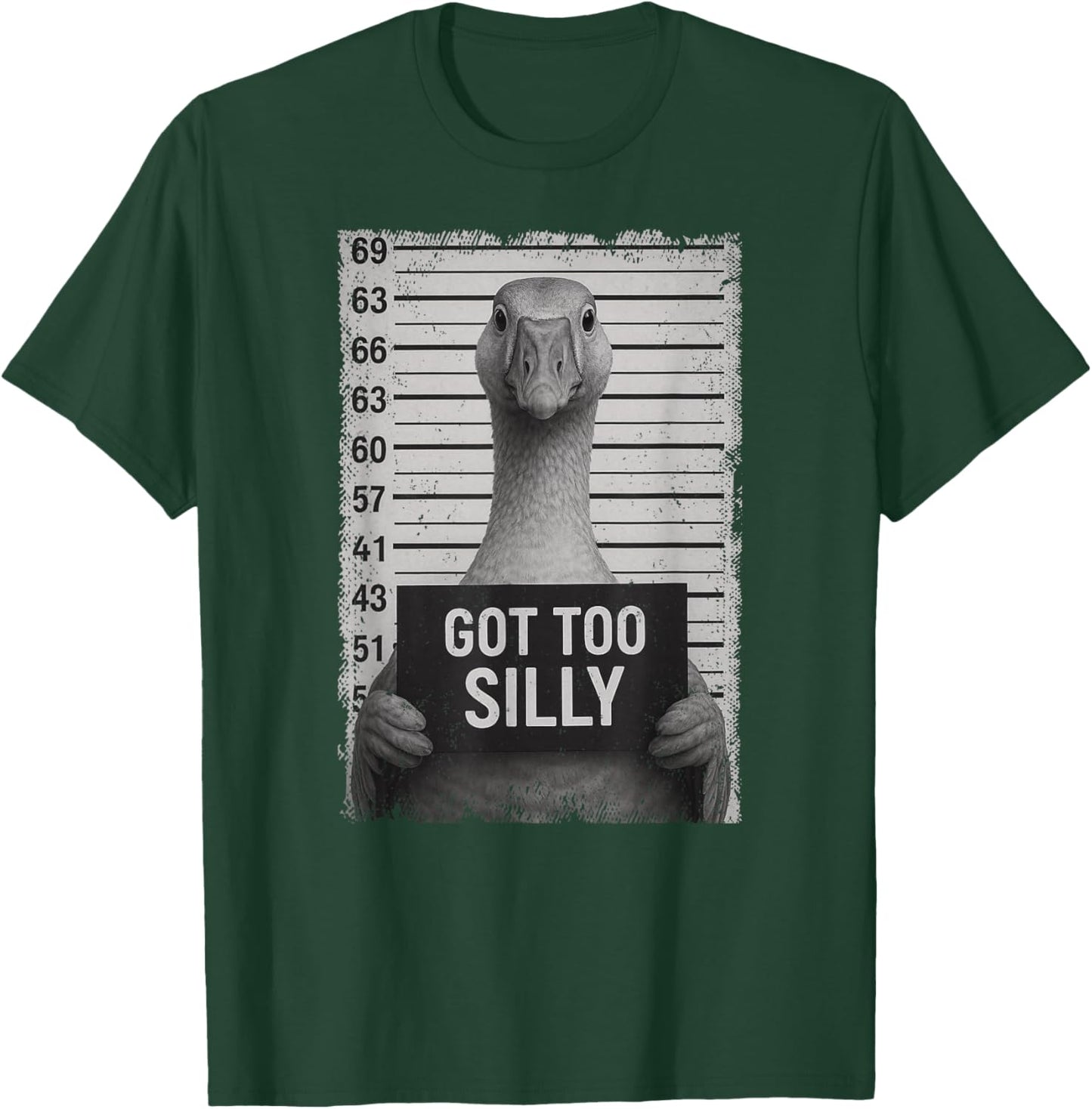 Funny Goose Got Silly Meme Animal Lover Mugshot Boys Girls T-Shirt - T-Shirt | Forest