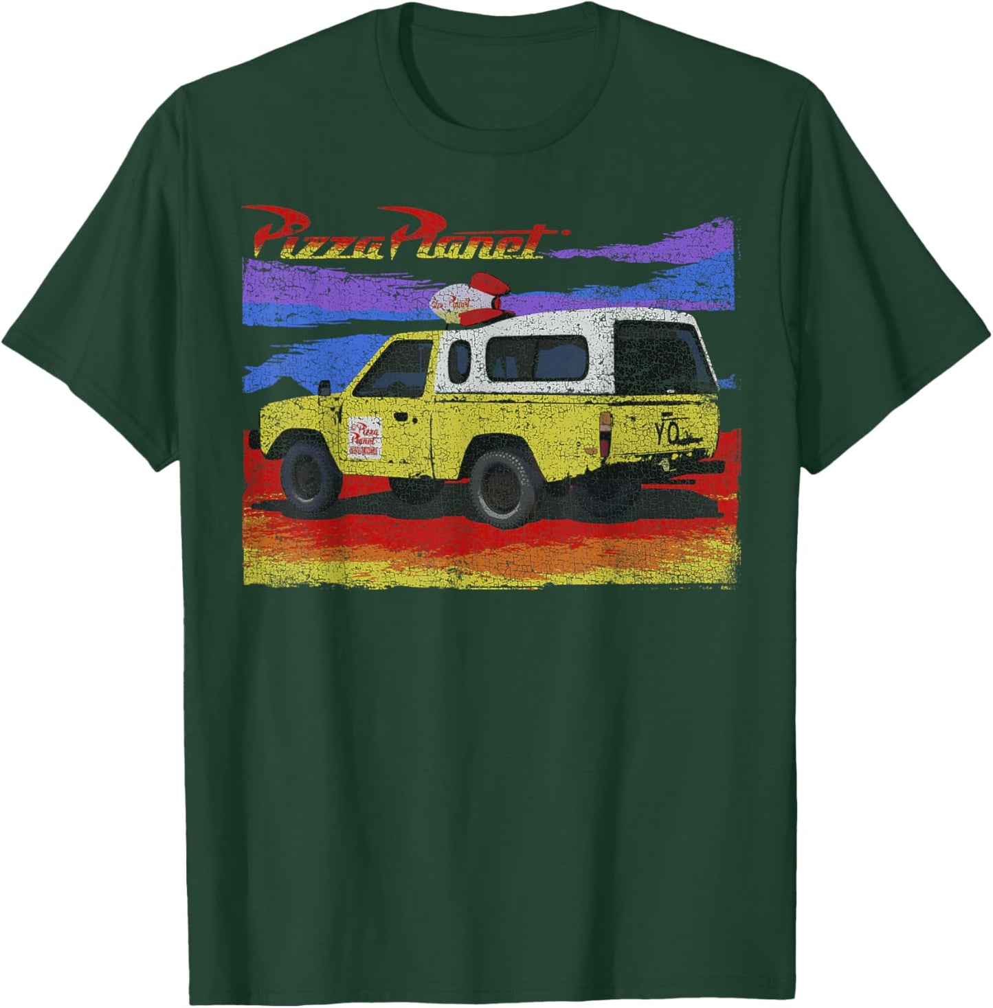 Disney Pixar Toy Story Pizza Planet Truck Retro Distressed T-Shirt - T-Shirt | Forest
