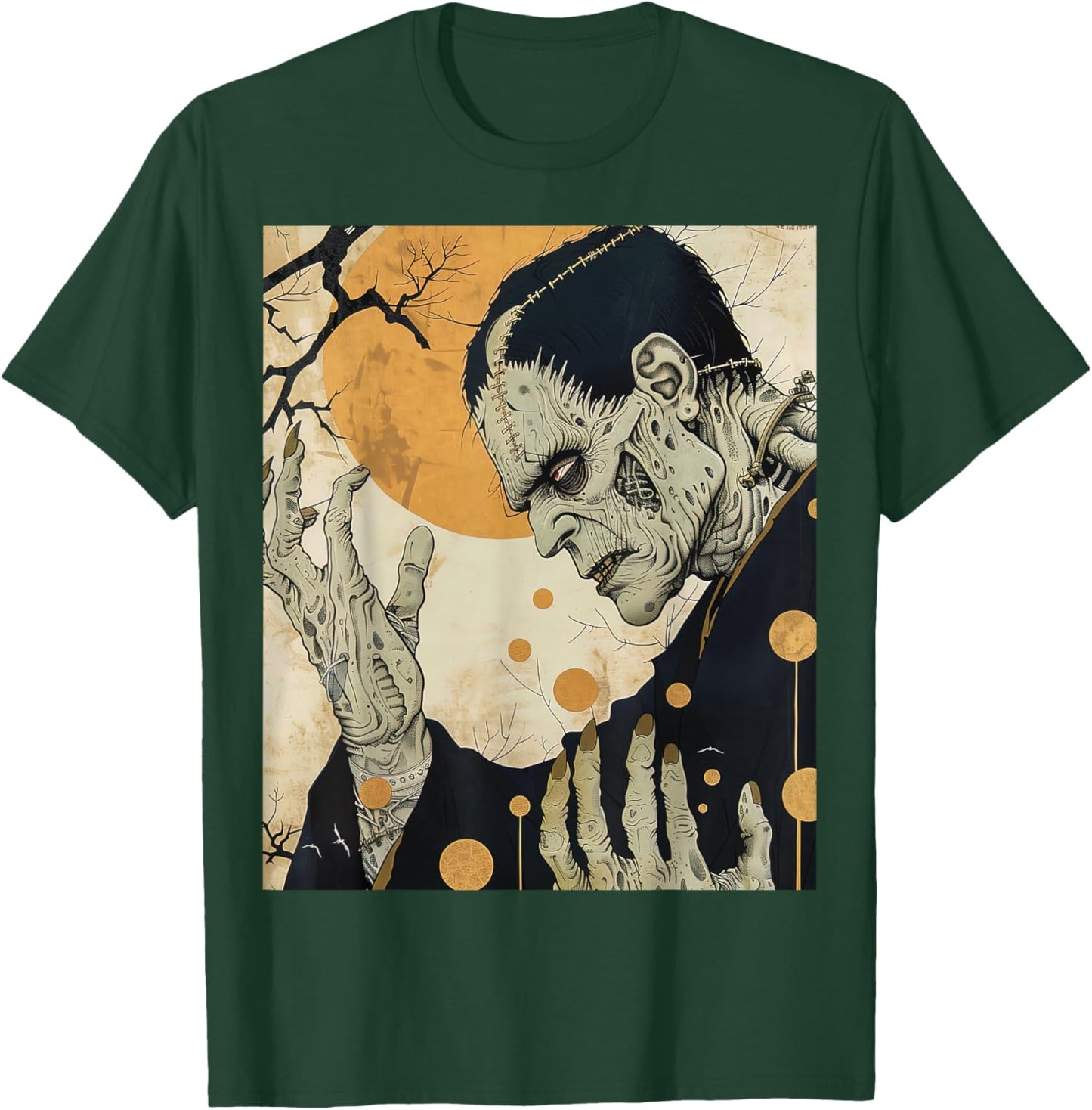Frankenstein Horror Halloween Retro Vintage T-Shirt - T-Shirt | Forest