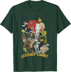 Kids Looney Tunes Group Shot Character Stack T-Shirt - T-Shirt | Forest