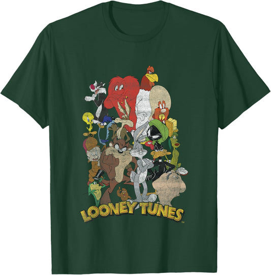 Kids Looney Tunes Group Shot Character Stack T-Shirt - T-Shirt | Forest