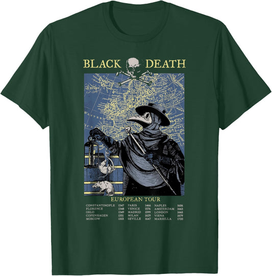 Plague Mask Doctor Plague Black Death European Tour T-Shirt - T-Shirt | Forest