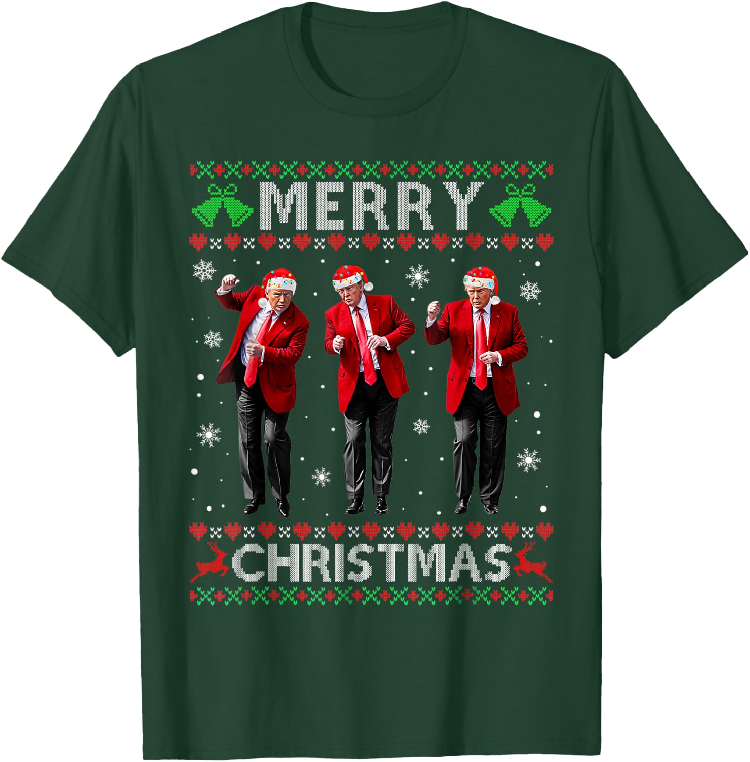 Funny Trump Dance Merry Christmas Ugly Xmas Sweater Pajamas T-Shirt - T-Shirt | Forest