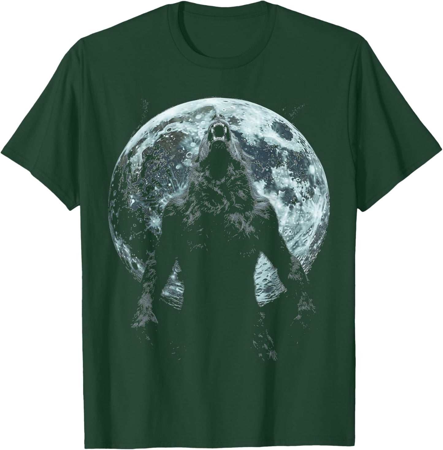 Werewolf Wolf Howling Moon Alpha Male Halloween Sigma Male T-Shirt - T-Shirt | Forest