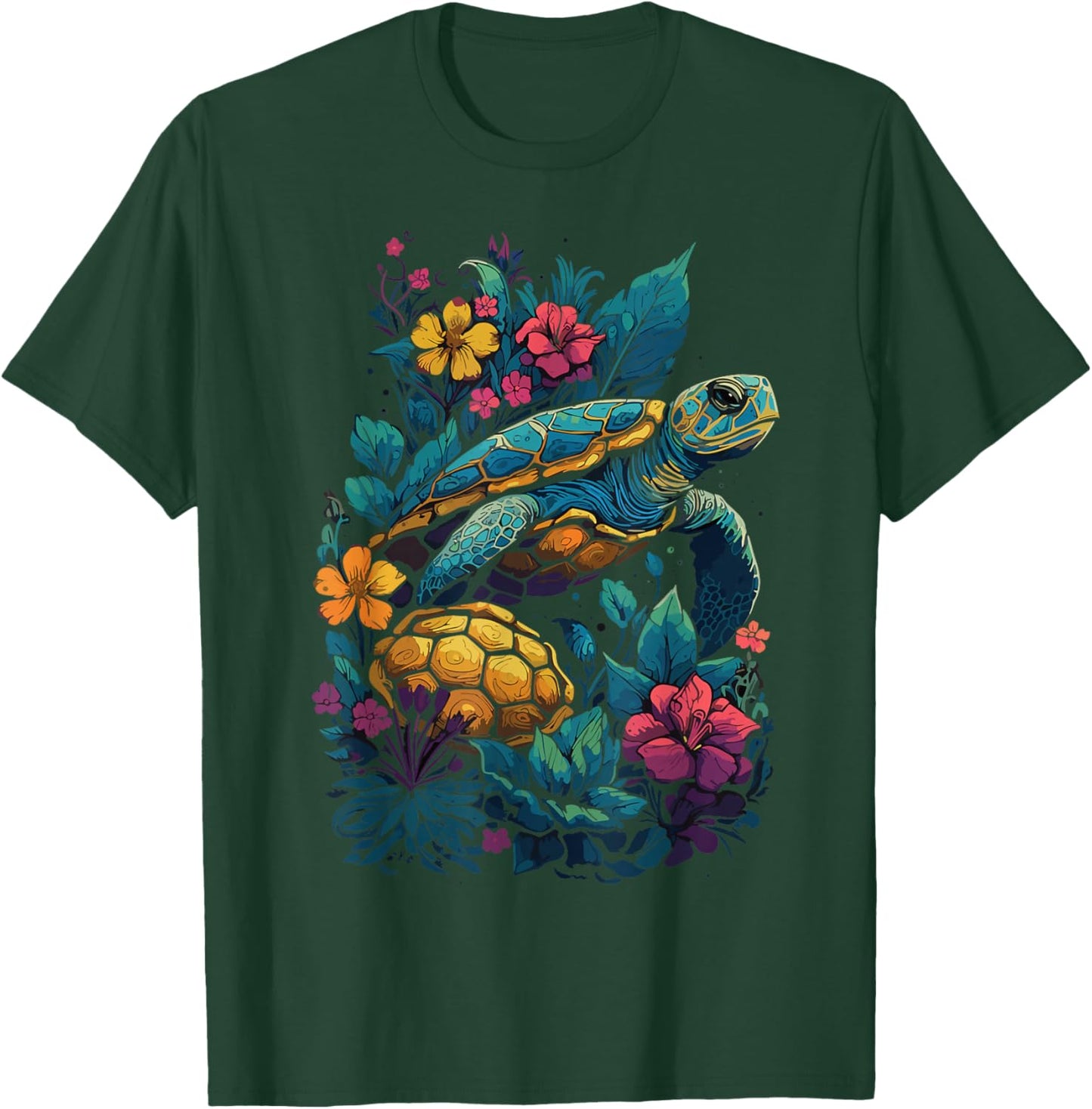 Hawaiian Tie Dye Sea Turtle Ocean Sea Animal Hippie Costume T-Shirt - T-Shirt | Forest