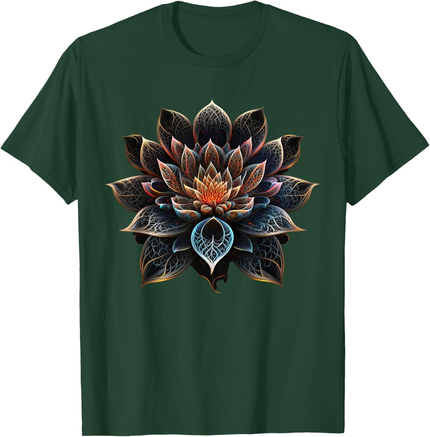 Lotus Flower Yoga Zen Bohemian Namaste Meditation T-Shirt - T-Shirt | Forest