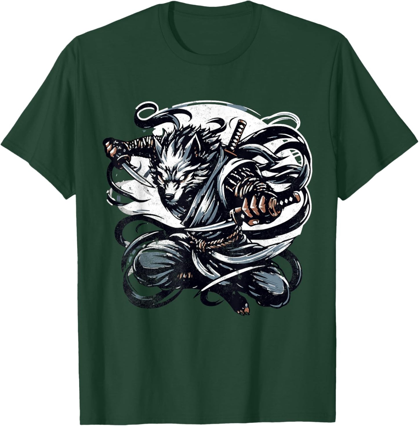 Werewolf Ninja Mystique Mythical Wolf Ninja Anime T-Shirt - T-Shirt | Forest
