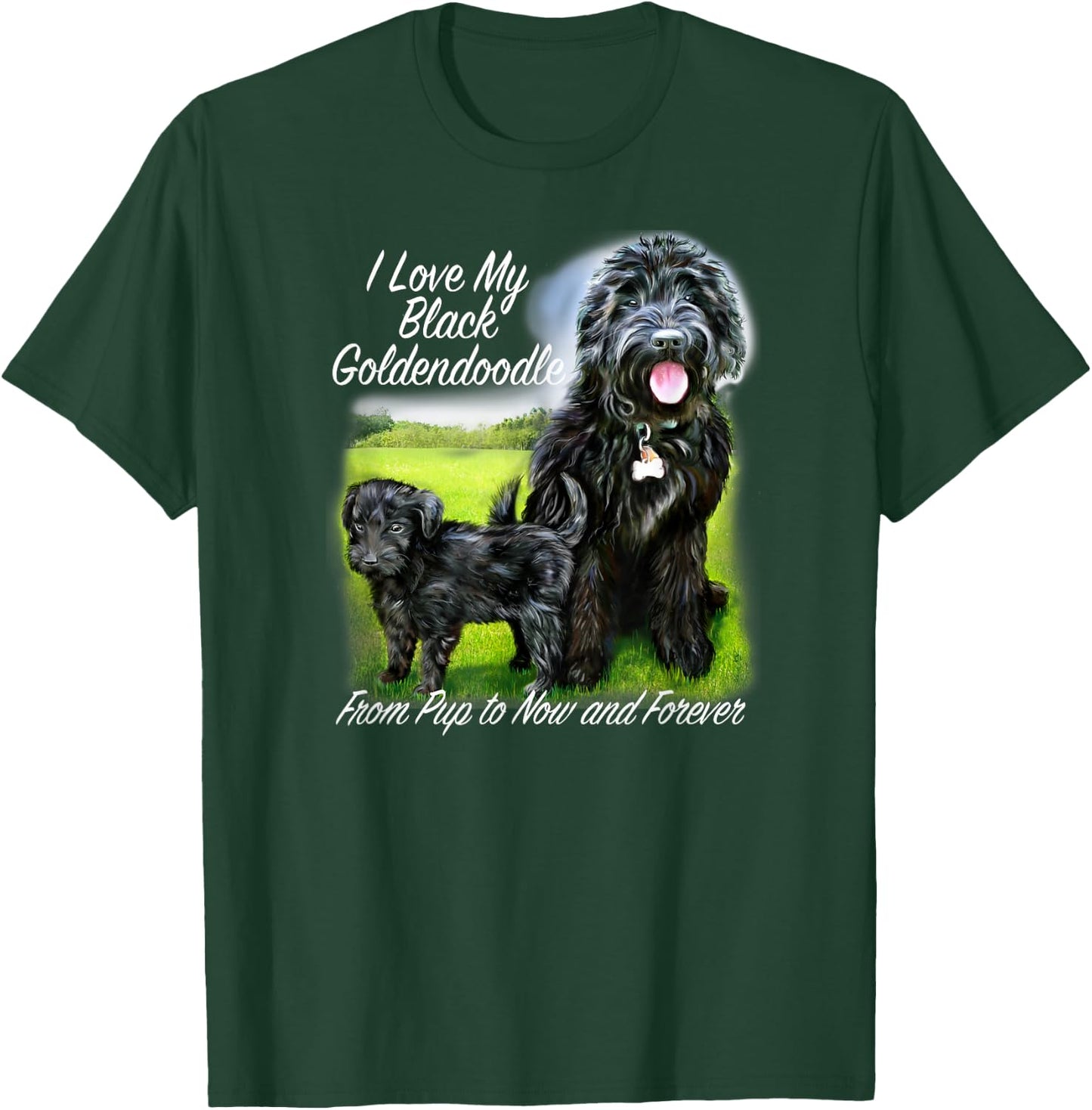 Golden Doodle I Love My Black Goldendoodle From Pup Forever T-Shirt - T-Shirt | Forest