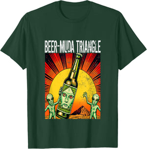 BEER MUDA TRIANGLE space Alien Bermuda Vintage Distressed T-Shirt - T-Shirt | Forest