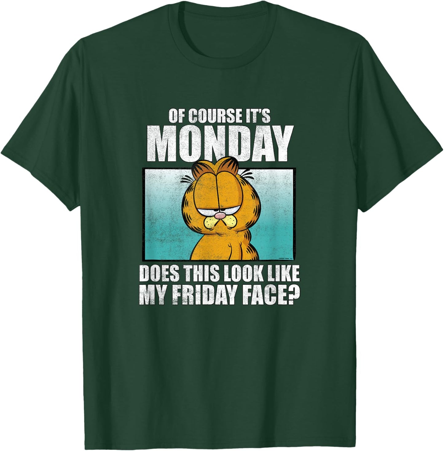 Garfield of Course It's Monday...Friday Face T-Shirt - T-Shirt | Forest