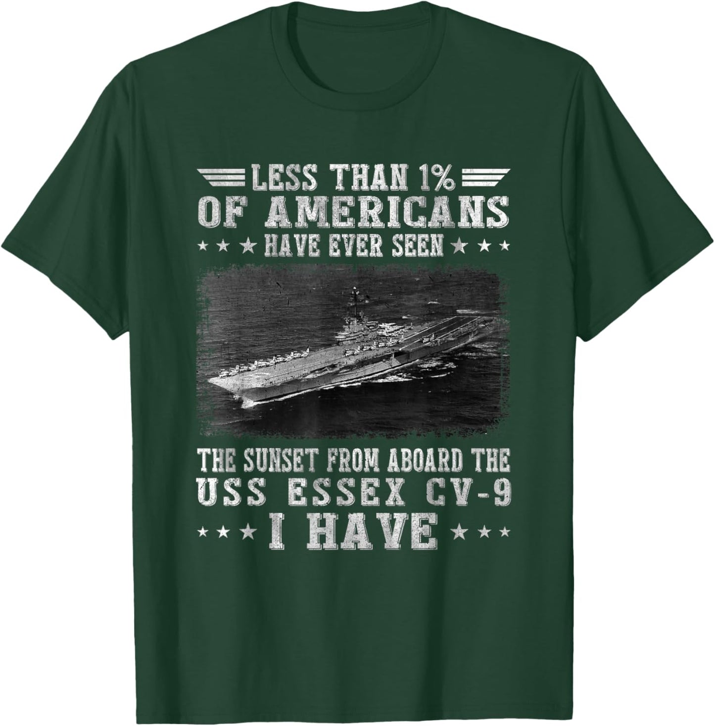 USS Essex CV-9 Aircraft Carrier Sailor Veterans Day Papa T-Shirt - T-Shirt | Forest