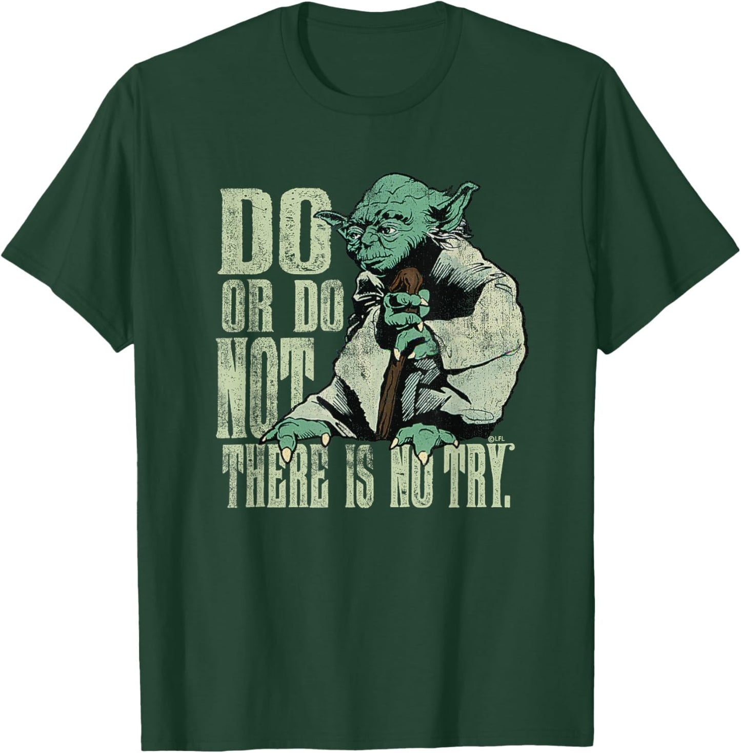 Star Wars Yoda Do or Do Not There is No Try Vintage Style T-Shirt - T-Shirt | Forest