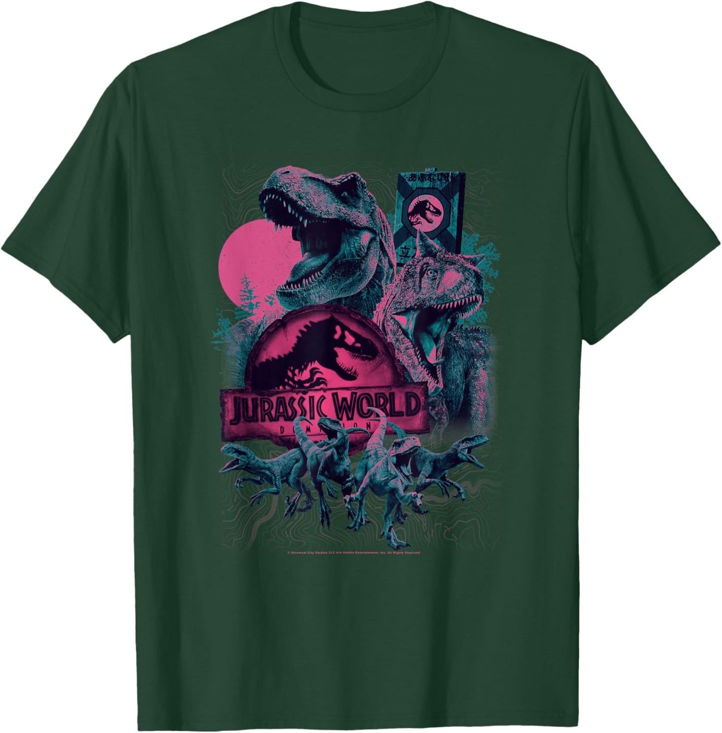 Jurassic World Dominion Unstoppable Dino Attack Poster T-Shirt - T-Shirt | Forest