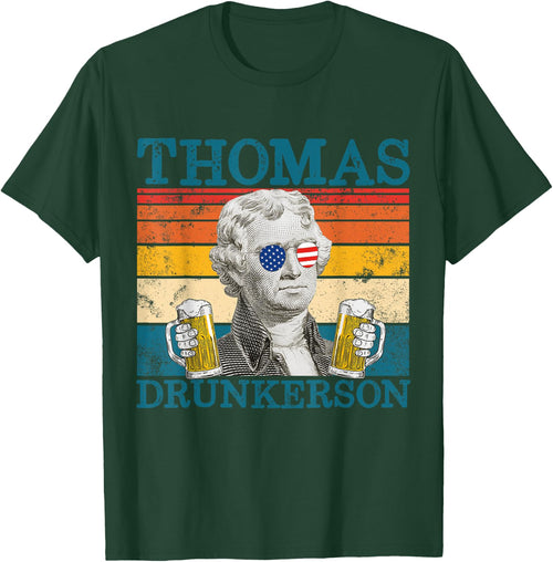 Thomas Drunkerson Patriot Retro Drinking President Jefferson