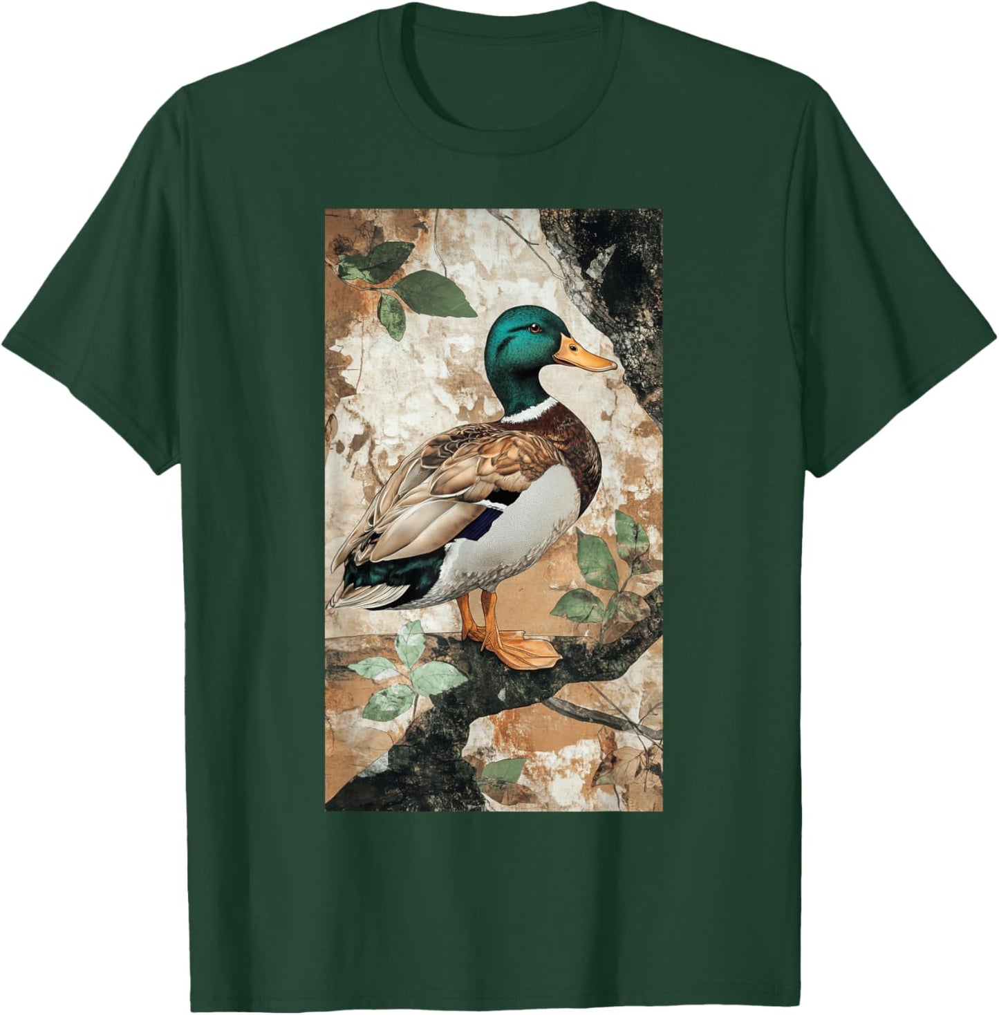 Camouflage Muted Browns Duck art Wildlife Bird T-Shirt - T-Shirt | Forest