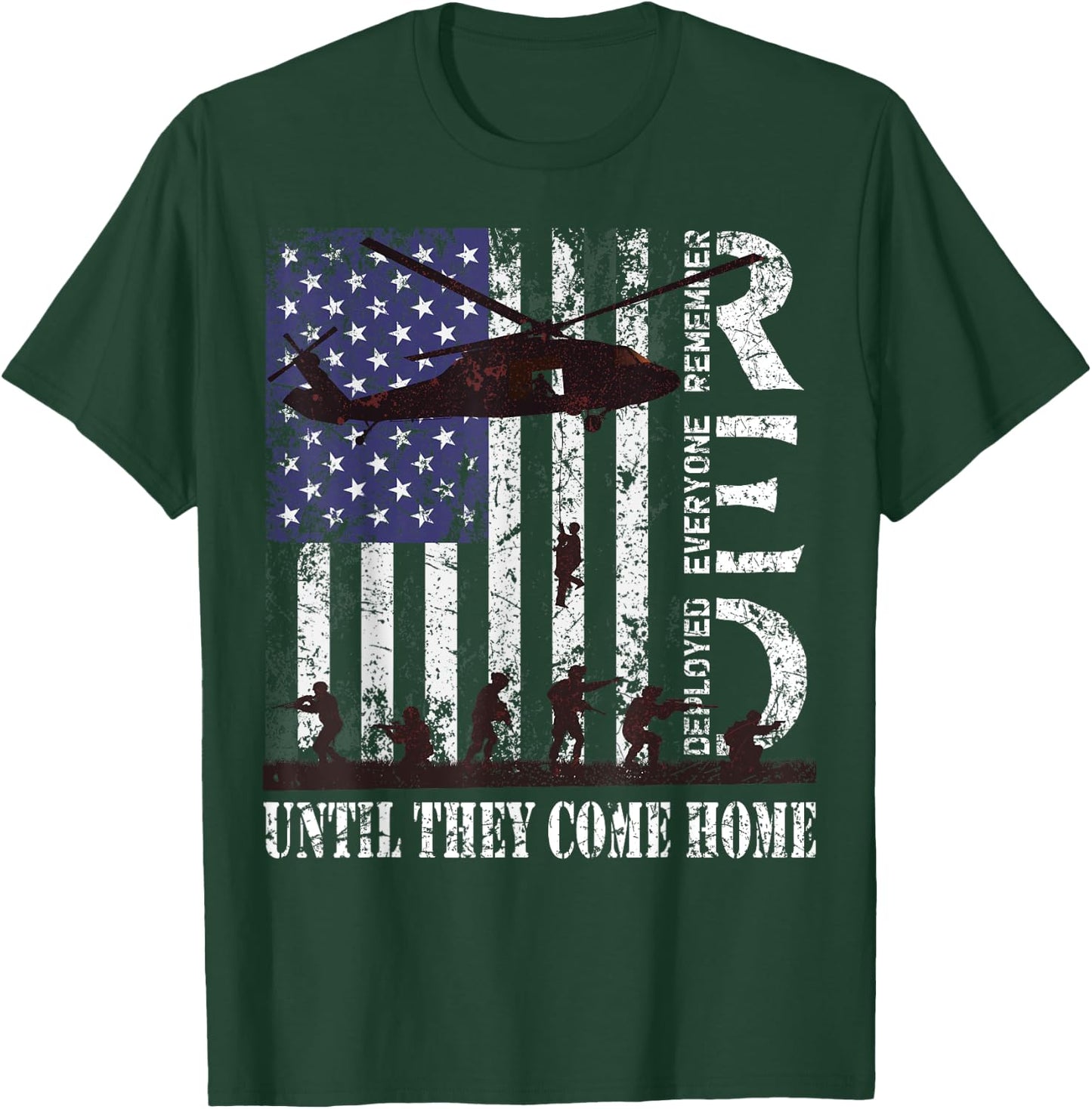 RED Friday Remember Everyone Deployed US Flag Army Vintage T-Shirt - T-Shirt | Forest