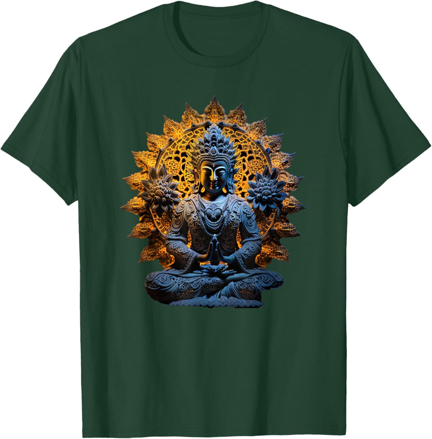 Buddha Statue Yoga Buddhist Zen Buddhism Meditation T-Shirt - T-Shirt | Forest