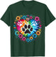 Tie Dye Love Dog Paw Print Heart Animal Lover Men Women T-Shirt - T-Shirt | Forest