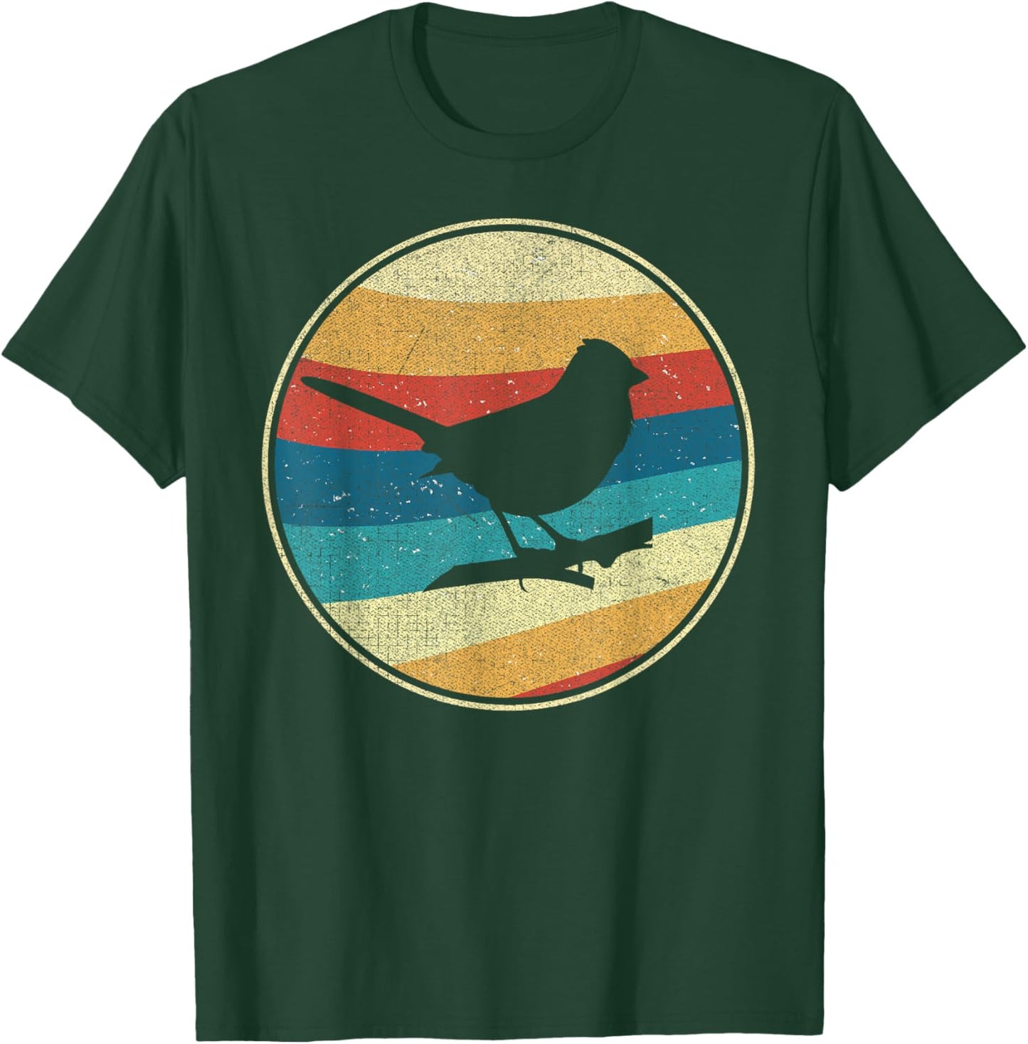 Vintage Eastern Towhee 80s 90s Retro Distressed Bird Nerds T-Shirt - T-Shirt | Forest