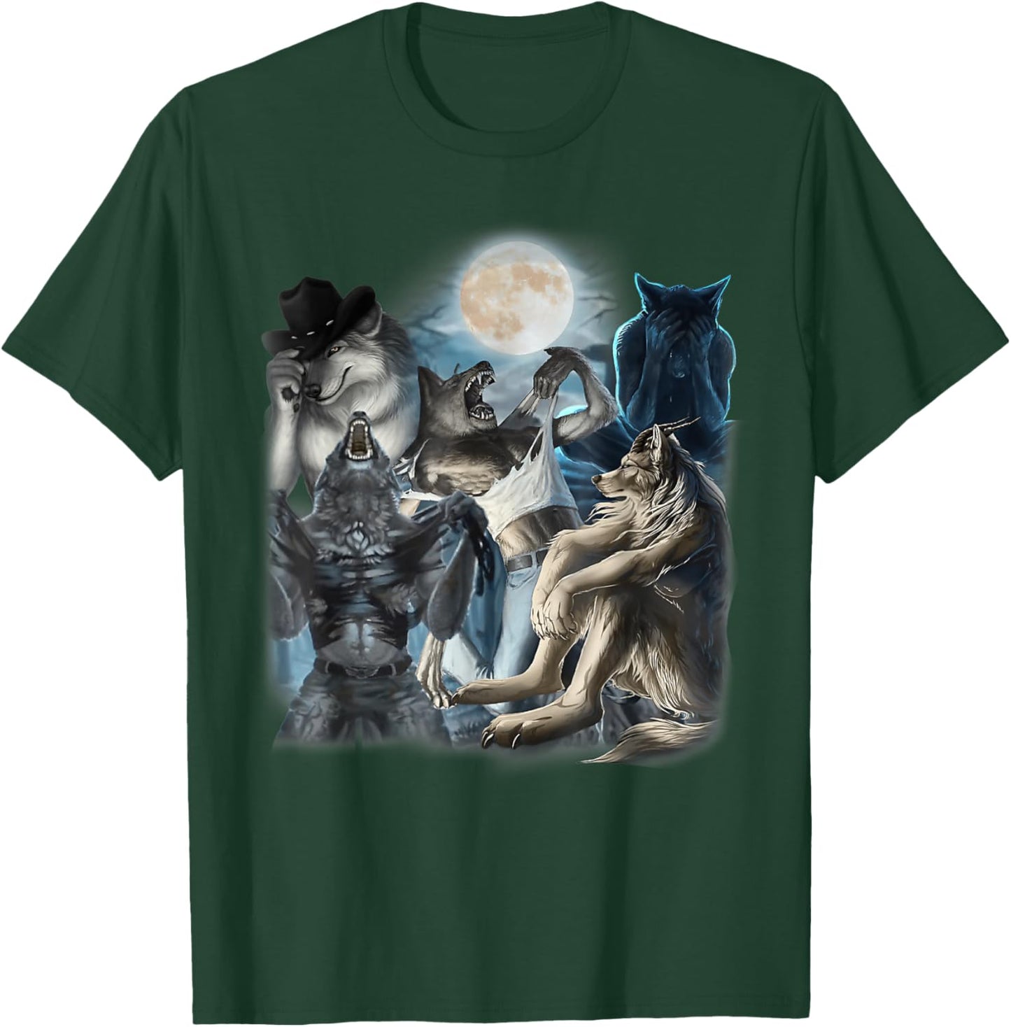 Edgy Wolf Wolves Howling Funny Oddly Specific Dank Meme T-Shirt - T-Shirt | Forest