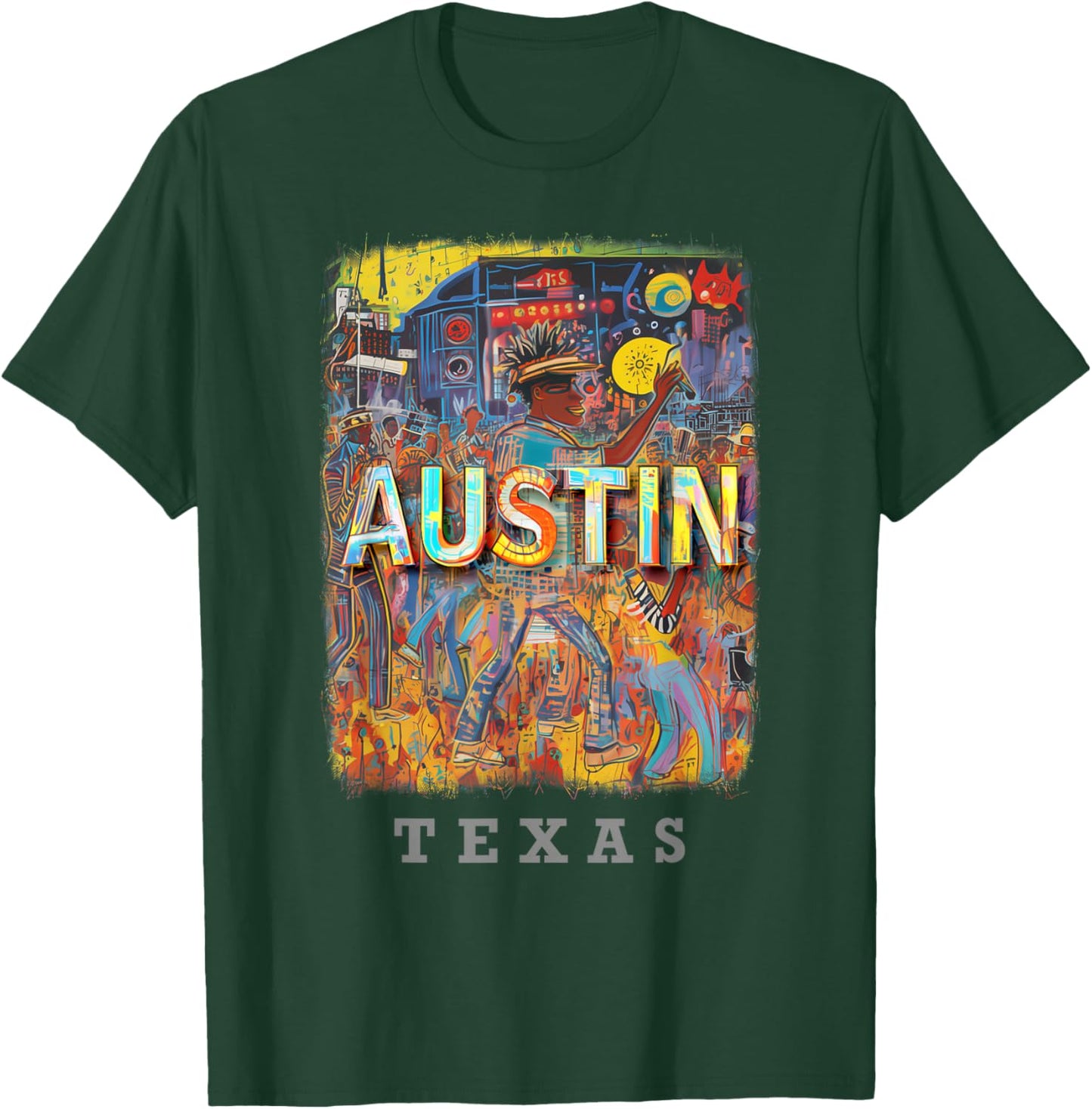 Austin Texas TX Live Music Scene SD706 T-Shirt - T-Shirt | Forest