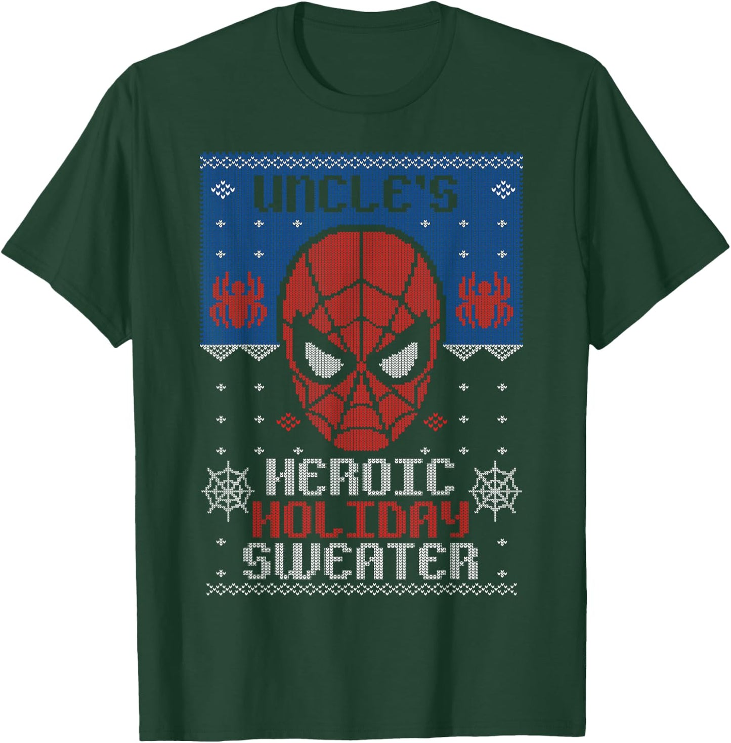 Marvel Spider-Man Uncle's Heroic Holiday Christmas T-Shirt - T-Shirt | Forest