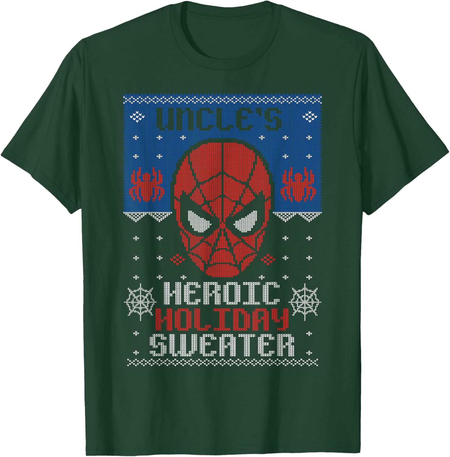Marvel Spider-Man Uncle's Heroic Holiday Christmas T-Shirt - T-Shirt | Forest