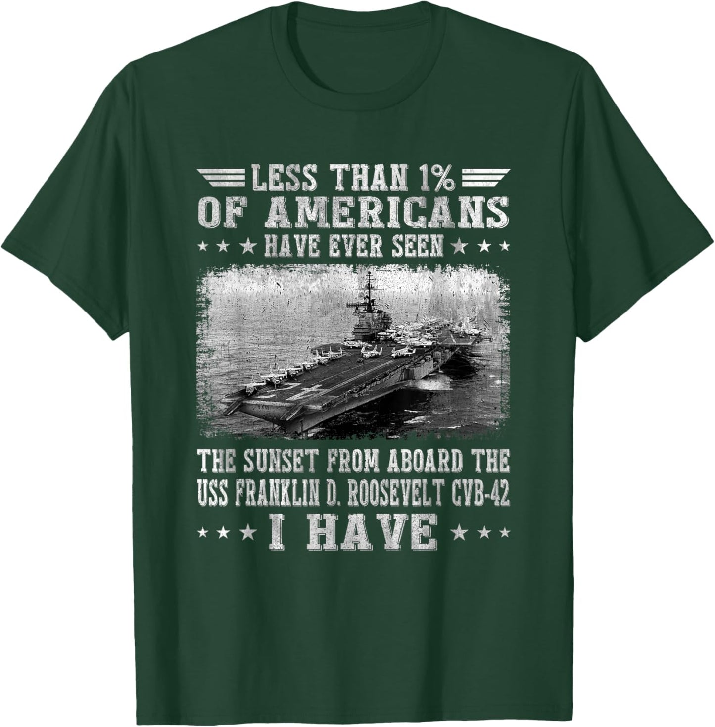 USS Franklin D. Roosevelt CVB-42 Aircraft Carrier Veteran T-Shirt - T-Shirt | Forest