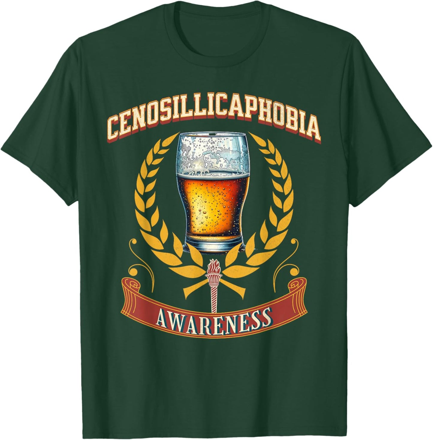 Cenosillicaphobia Alert - Empty Glass Ahead T-Shirt - T-Shirt | Forest