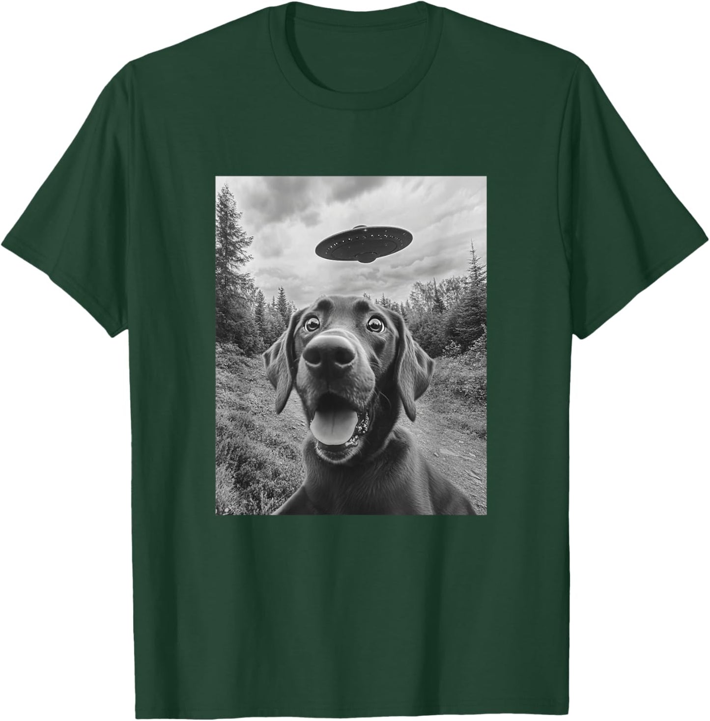 Labrador UFO Meme - Funny Labrador Selfie with UFO T-Shirt - T-Shirt | Forest
