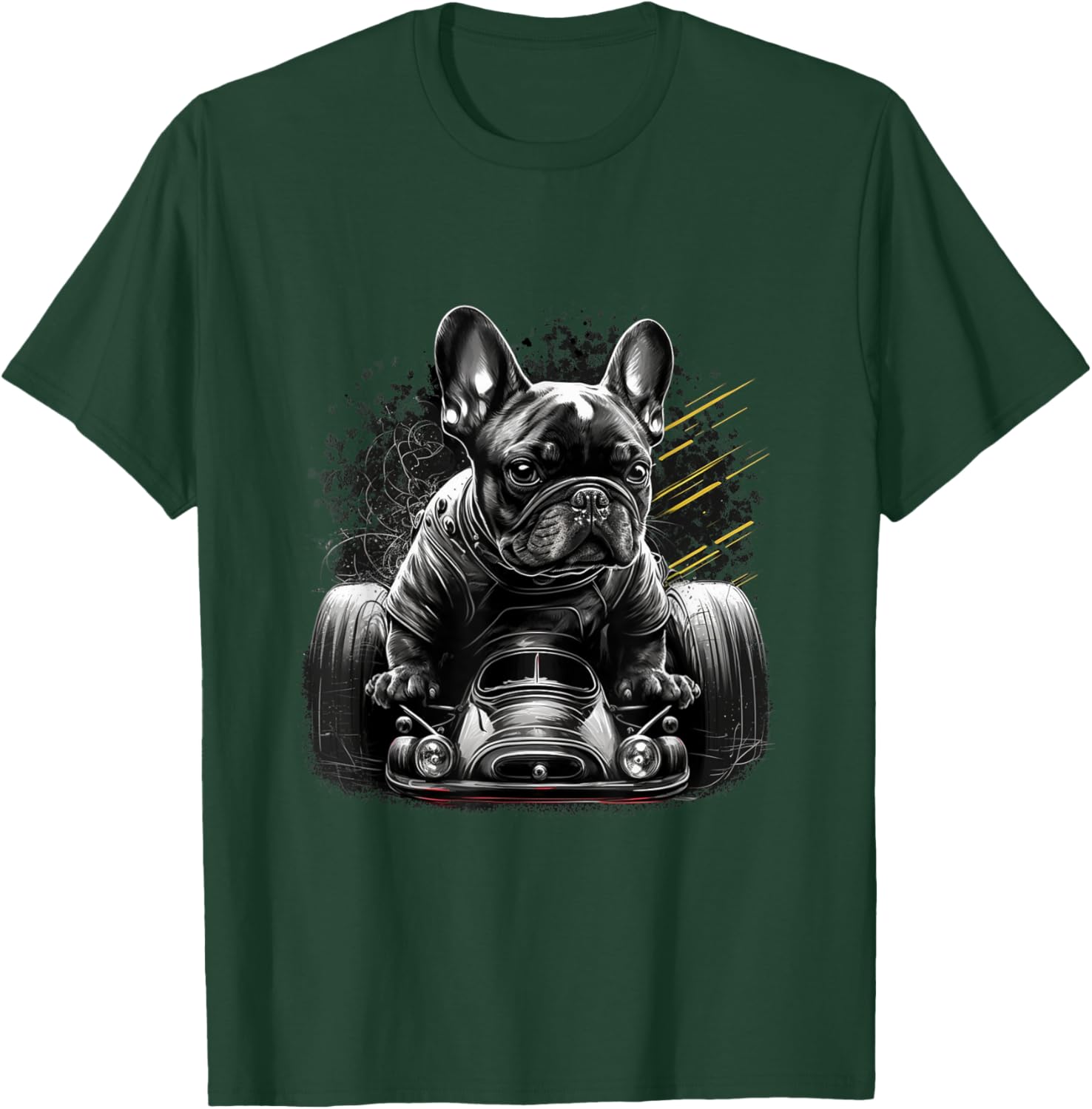 French Bulldog | Race Racing Car Formula Funny Dog Mechanic Men Women T-Shirt - T-Shirt | Forest