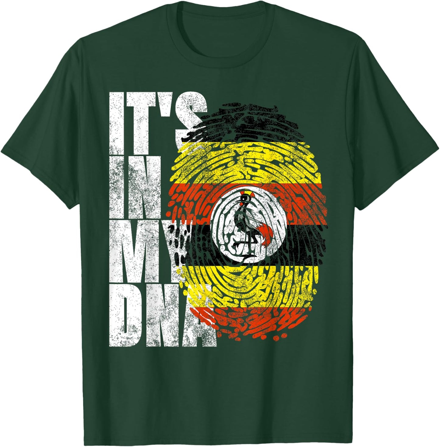 It's In My DNA Uganda Print African-American Ugandan Flag T-Shirt - T-Shirt | Forest