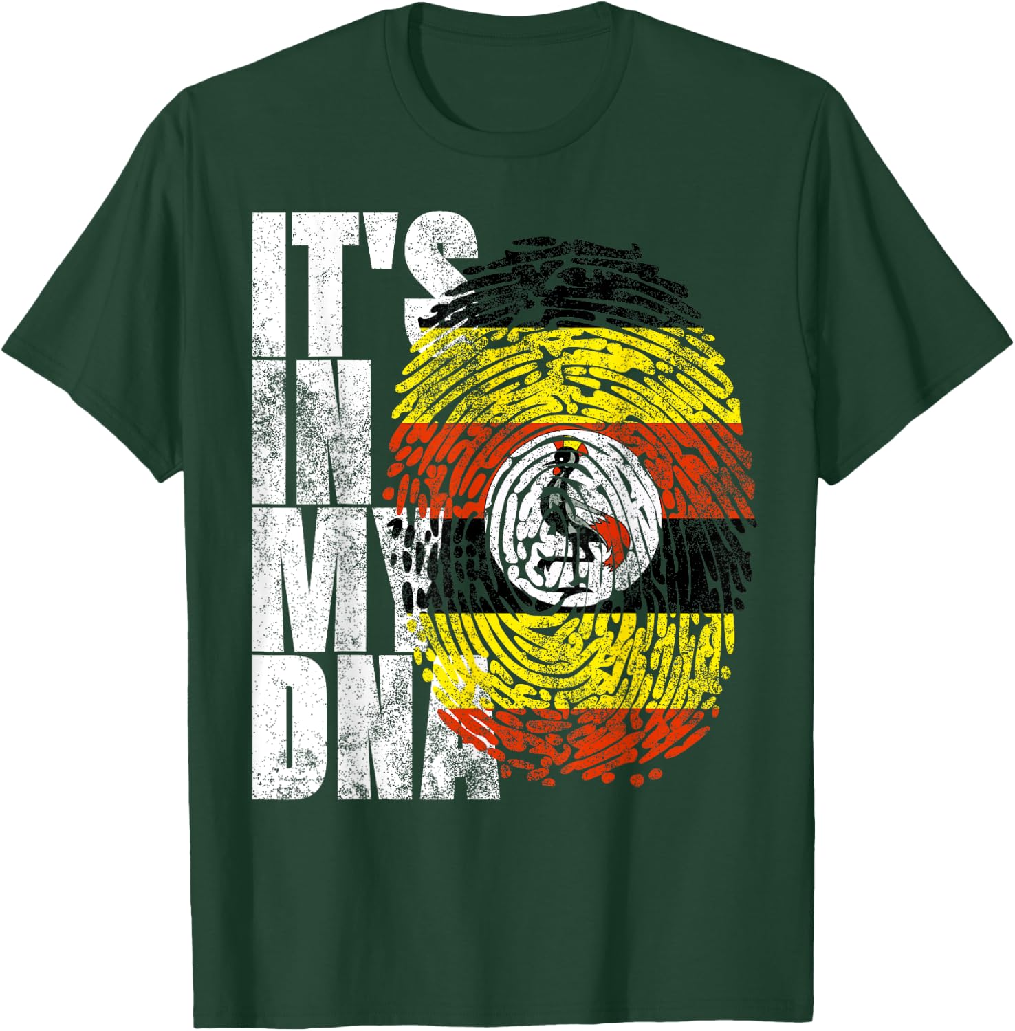 It's In My DNA Uganda Print African-American Ugandan Flag T-Shirt - T-Shirt | Forest