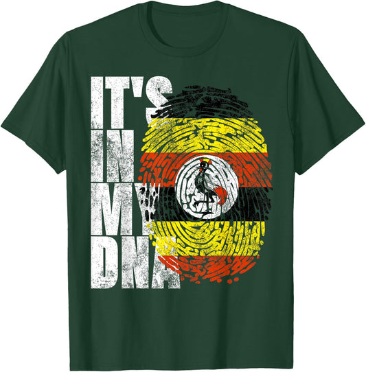 It's In My DNA Uganda Print African-American Ugandan Flag T-Shirt - T-Shirt | Forest