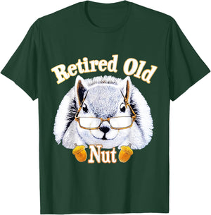Retired Old Nut Squirrel , Small, Black T-Shirt - T-Shirt | Forest
