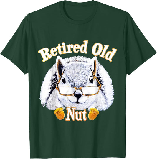 Retired Old Nut Squirrel , Small, Black T-Shirt - T-Shirt | Forest