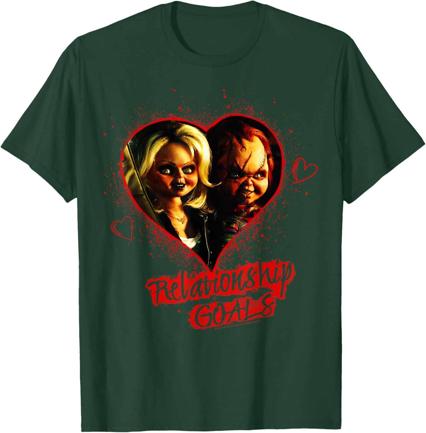 Child's Play Chucky And Tiffany Relationship Goals Short Sleeve T-Shirt - T-Shirt | Forest